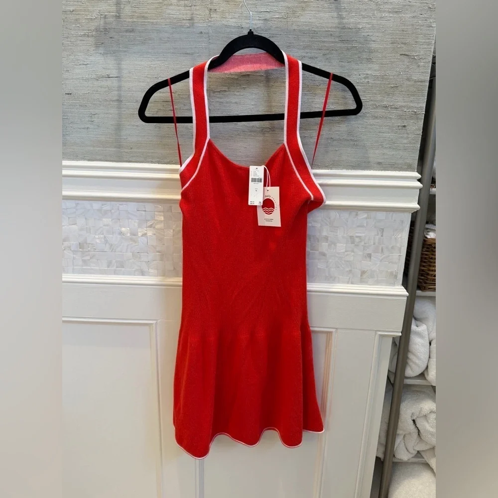 NWT new medium Anthropologie daily practice full speed halter dress knit red